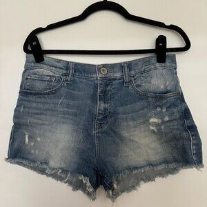 Express Jeans low rise distressed denim shorts